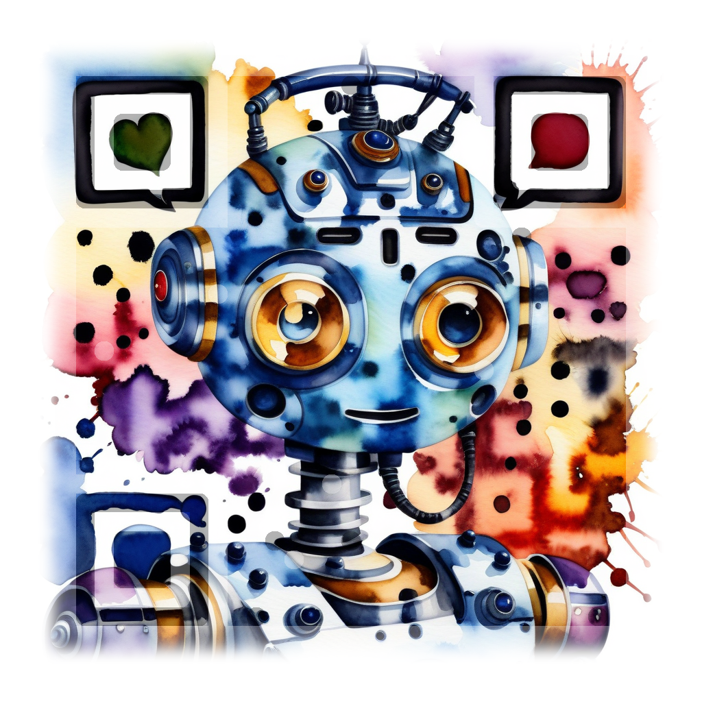 Water Color puzzle piece that's also a scannable qr code, linking to Richard Socher's Linkedin Page